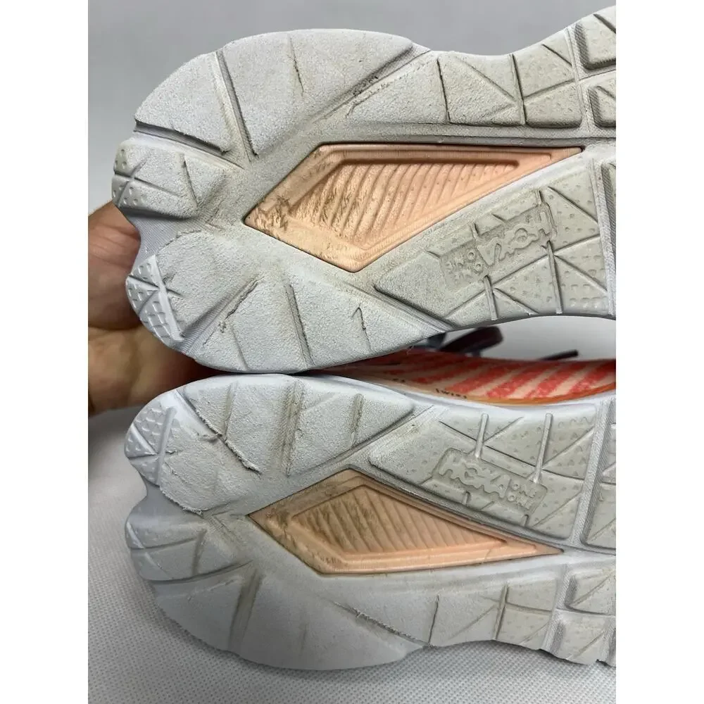Hoka One One Mach 5 Womens Size 8.5B Orange Pink Athletic Running Shoes Sneakers